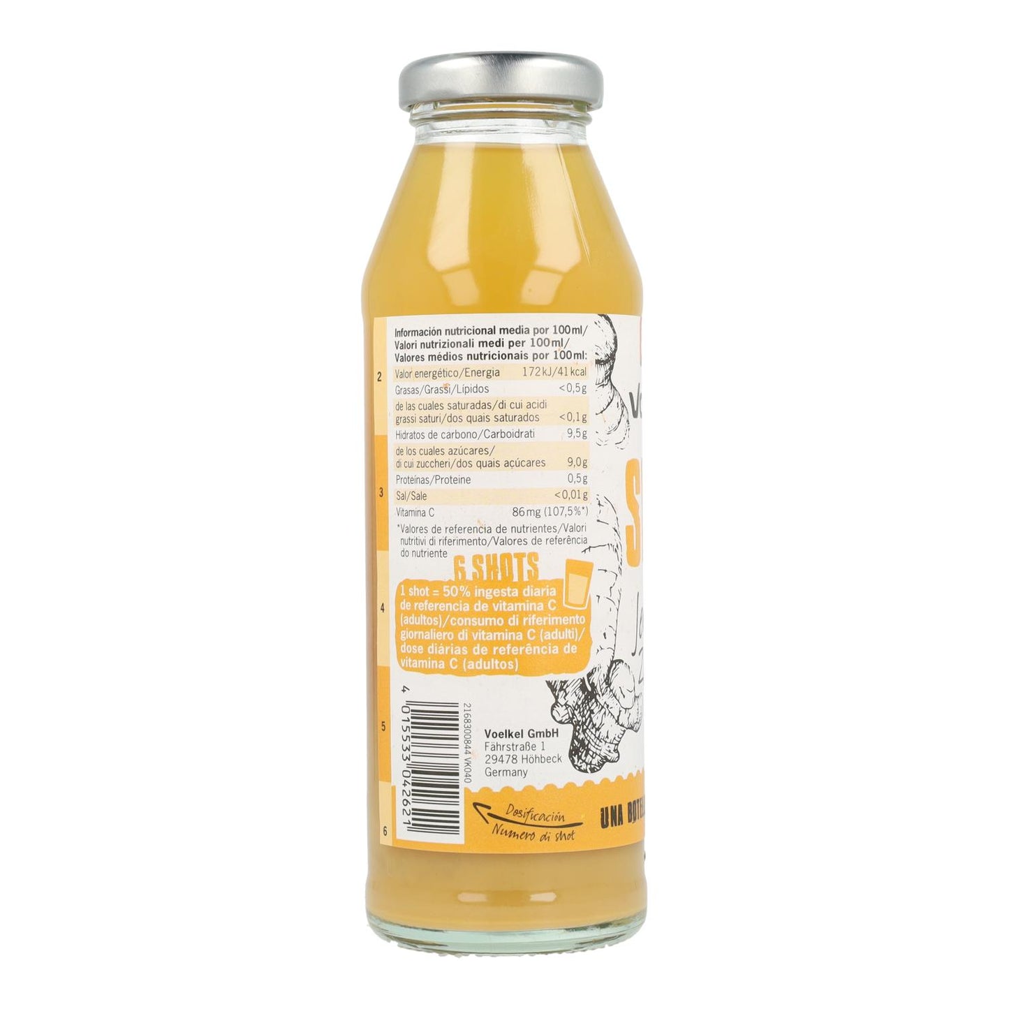 SHOT de Jengibre ( manzana, acerola,limón) Novedad Voelkel 280ml