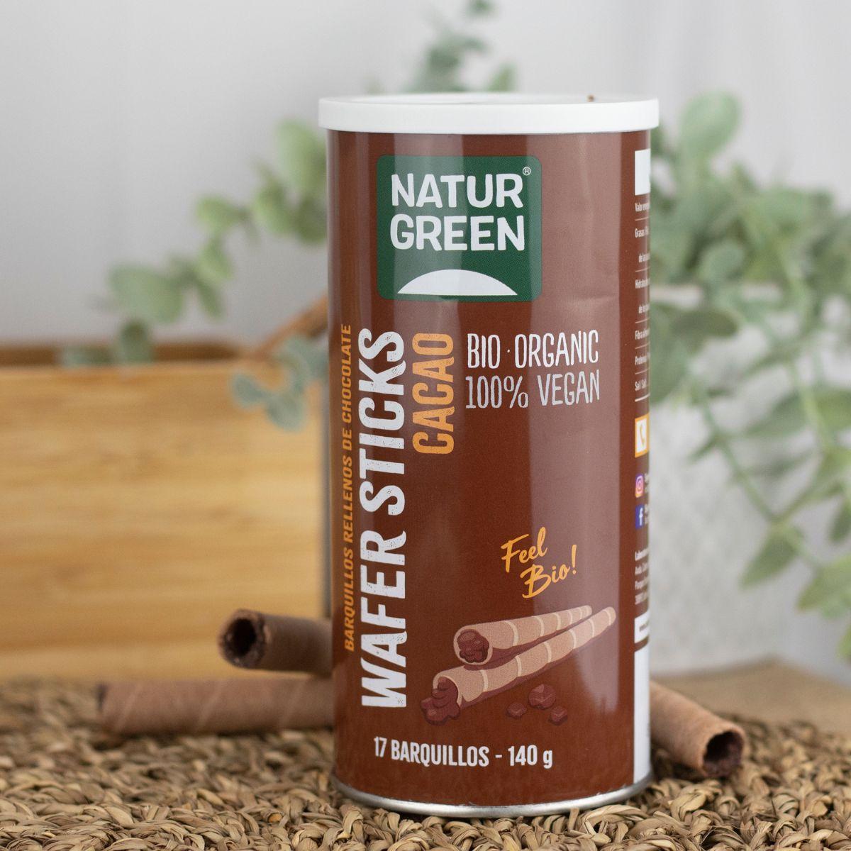 Barquillos Rellenos de Chocolate Bio NaturGreen 140 g