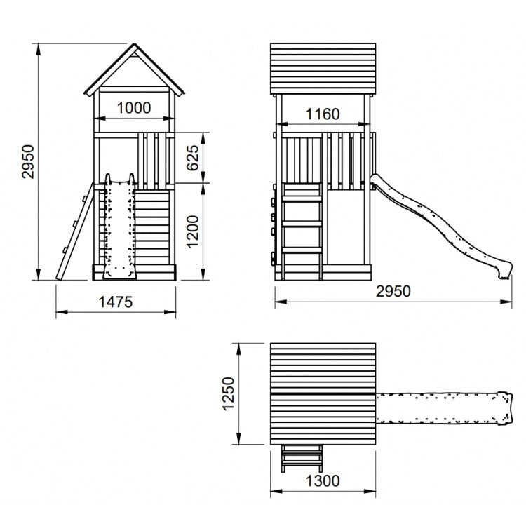 Parque Infantil Masgames Tibidabo L Techo De Madera Casita: Con Casita En La Base.