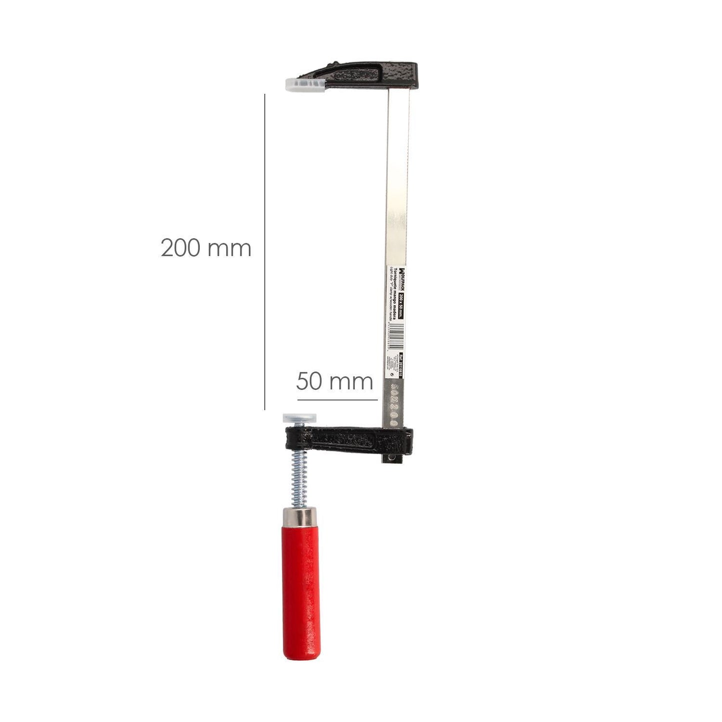 Sargento / Torniquete Mango Madera  200x 50 Mm. Clips Para Madera, Sargento Carpinteria, Abrazaderas Carpinteria, Prensa Madera.