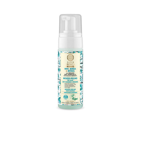 Mousse-Peeling para cabello Graso con Menta, Abedul y Retinol Natura Siberica 170 ml