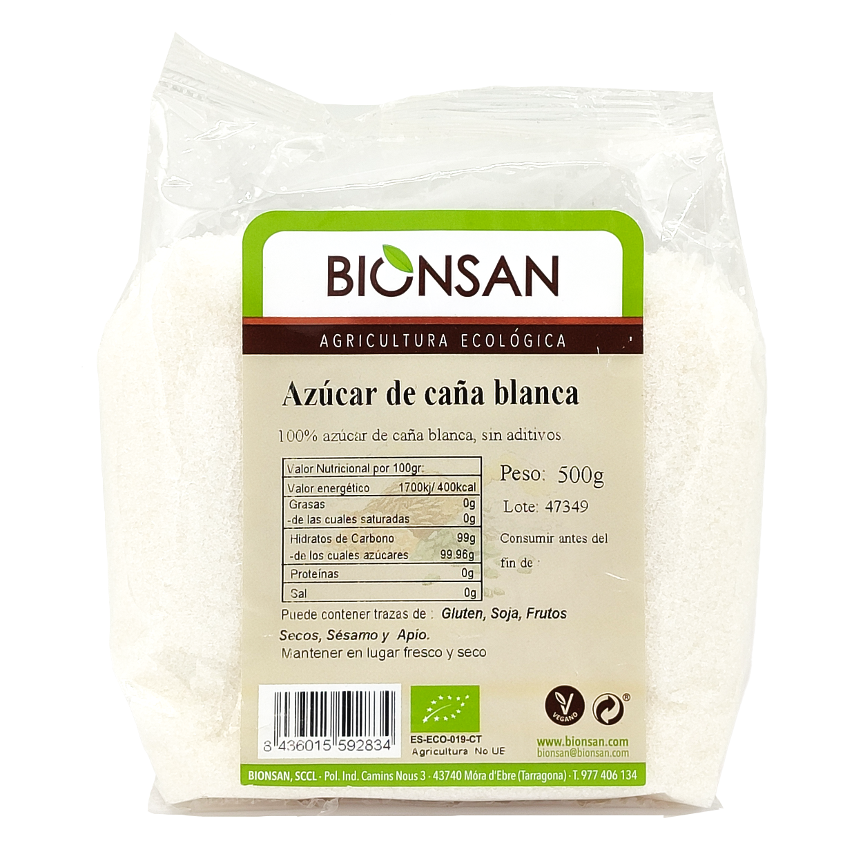 Azúcar Blanco De Caña Ecológico 500gr_0