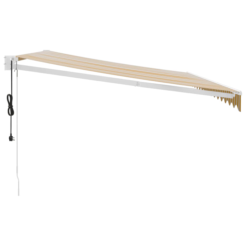 Toldo Retráctil Automático Amarillo Y Blanco 4,5x3 M_5