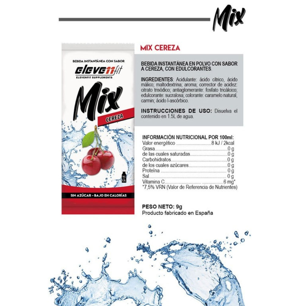 Saborizante Mix Sabor Cereza 24 Sobres de 9g Eleven Fit_1