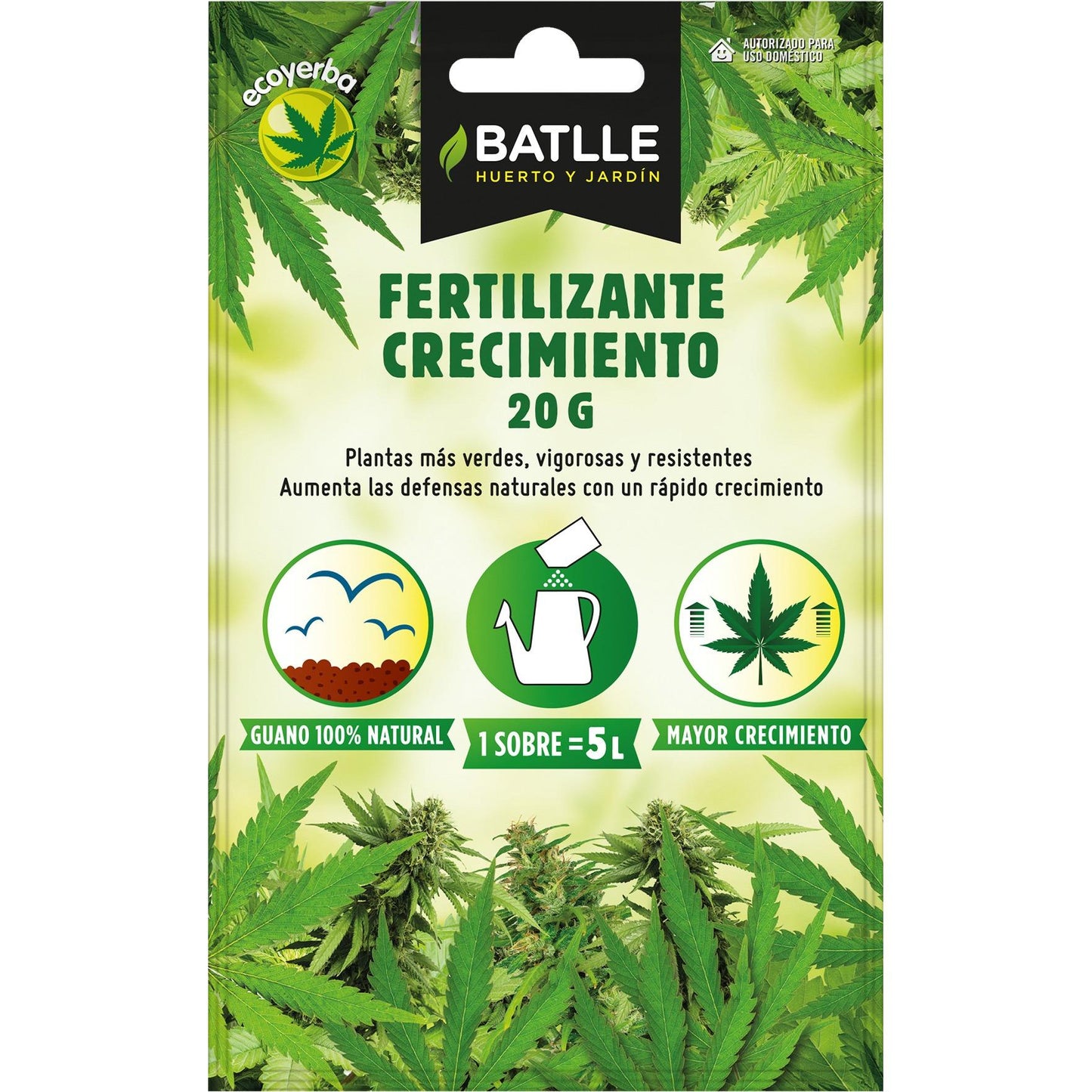 Fertilizante Ecoyerba Crecimiento sobre para 5 L Batlle