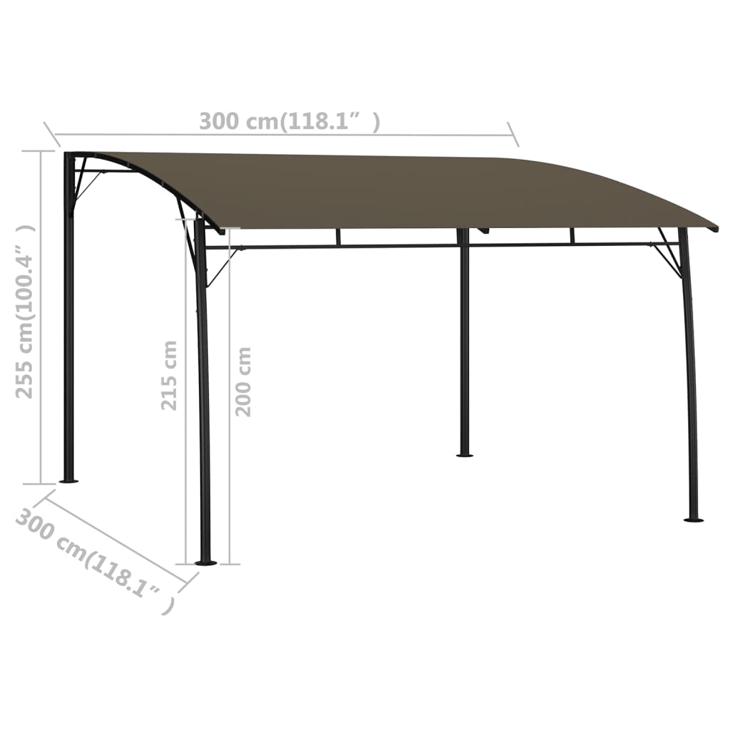 Toldo Parasol De Jardín Gris Taupe 3x3x2,55 M_5