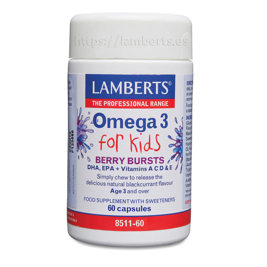 Omega 3 para niños , Lamberts, 60 cápsulas