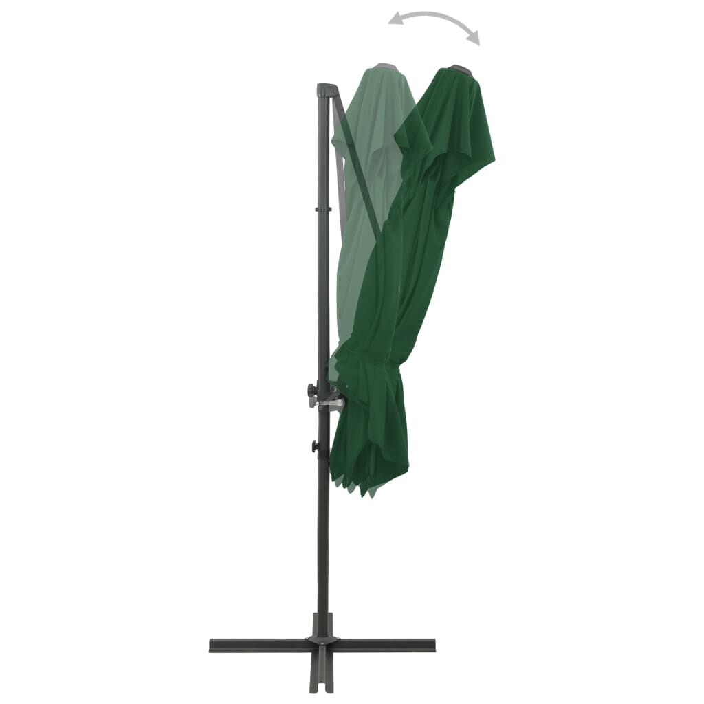 Vidaxl Sombrilla Jardín Voladiza Con Cubierta Doble Verde 250x250 Cm_4