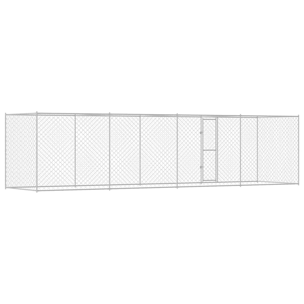 Jaula Para Perro Plateado 800 X 200 X 200 Cm Acero Galvanizado_5