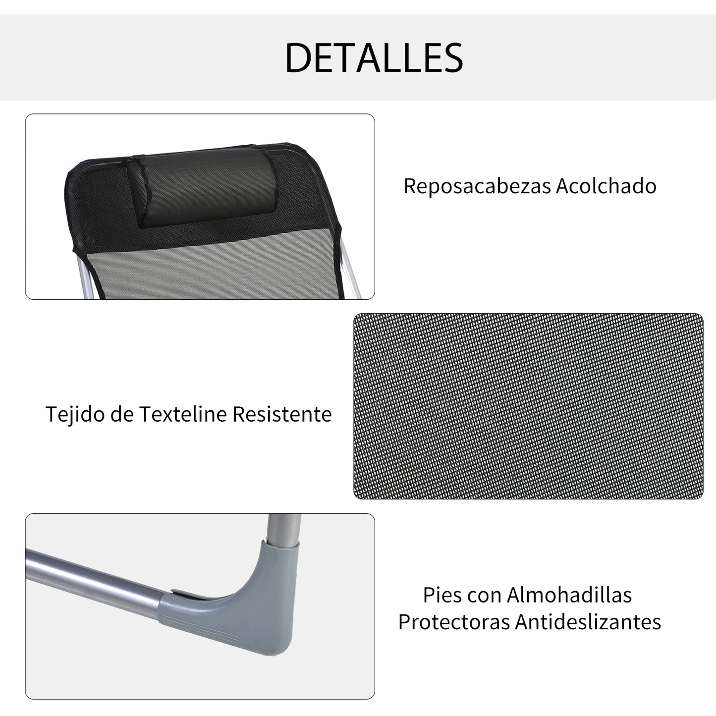Outsunny Tumbona Plegable Y Reclinable Con Reposacabezas Y Respaldo Ajustable_5