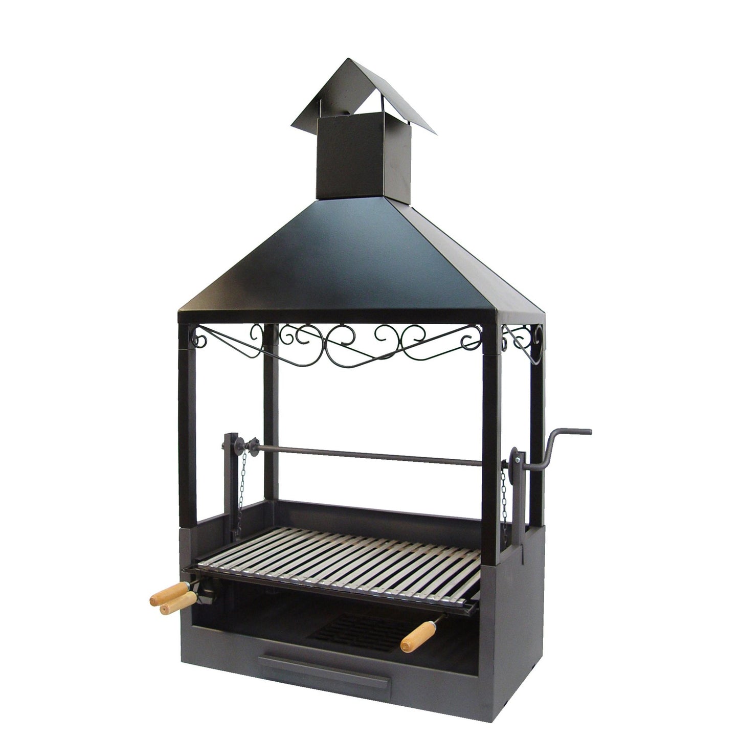 Cajón-Barbacoa con chimenea para Obra-Elevador con Parrilla Inox Imex el Zorro