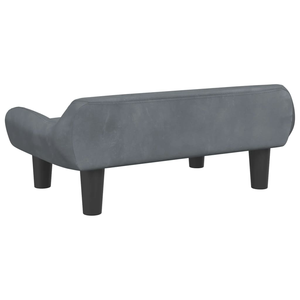 Cama Para Perros De Terciopelo Gris Oscuro 70x40x24 Cm / Vetonek_5