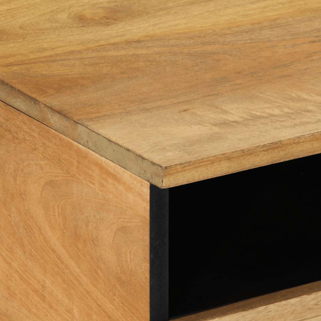 Mesa De Centro Madera Maciza De Mango Marrón 80x54x40 Cm_4