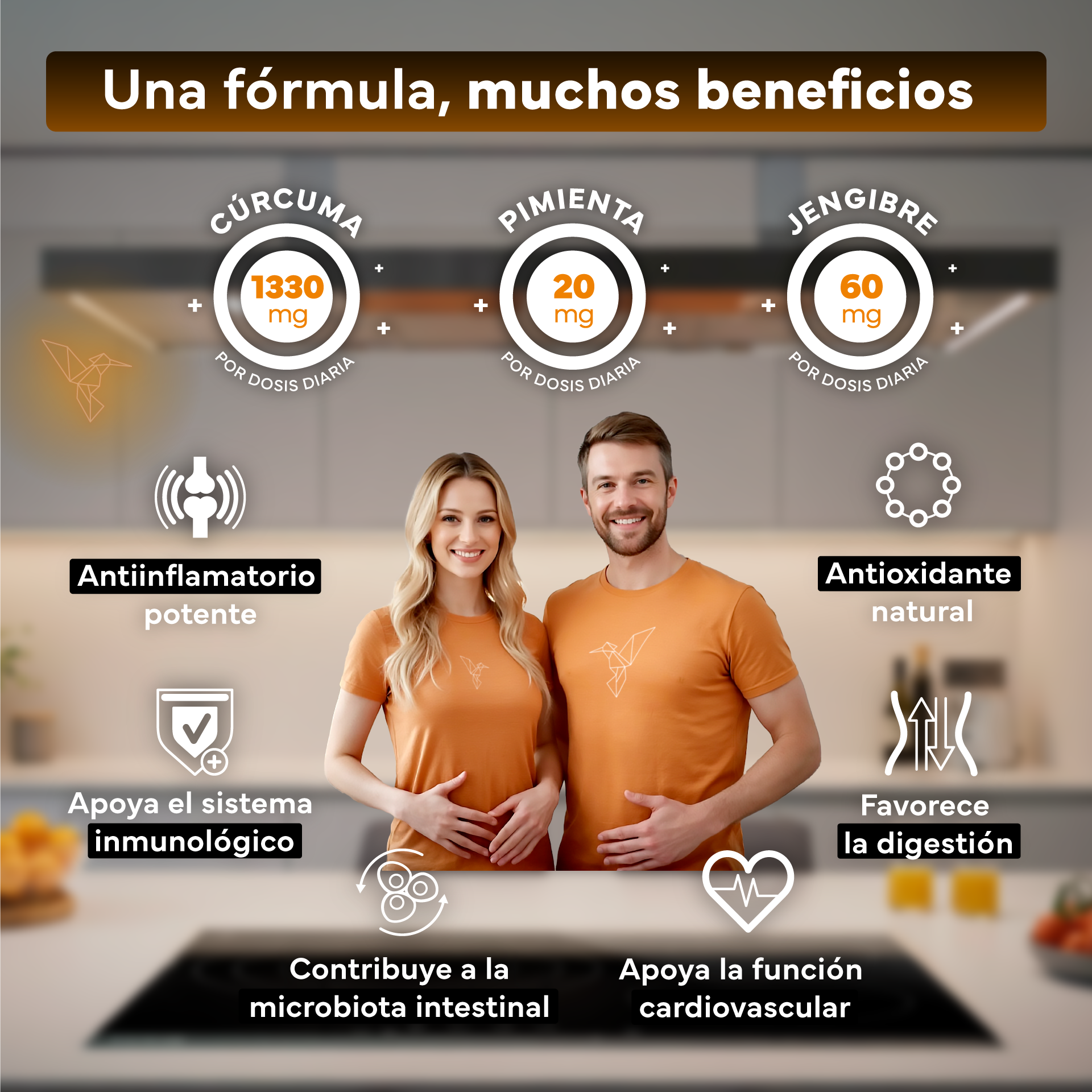 Cรบrcuma + Jengibre Sevens Nutrition. Antiinflamatorio Y Salud Articular