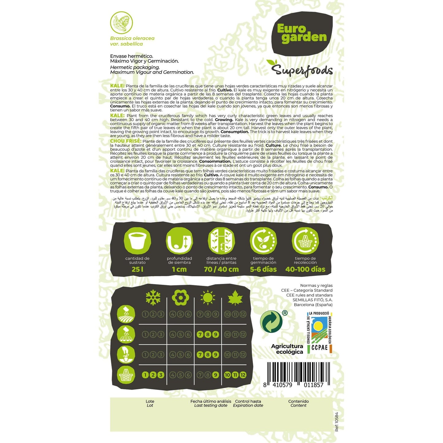 Semillas de Kale Westlande Herfst ecológicas Vitalfoods