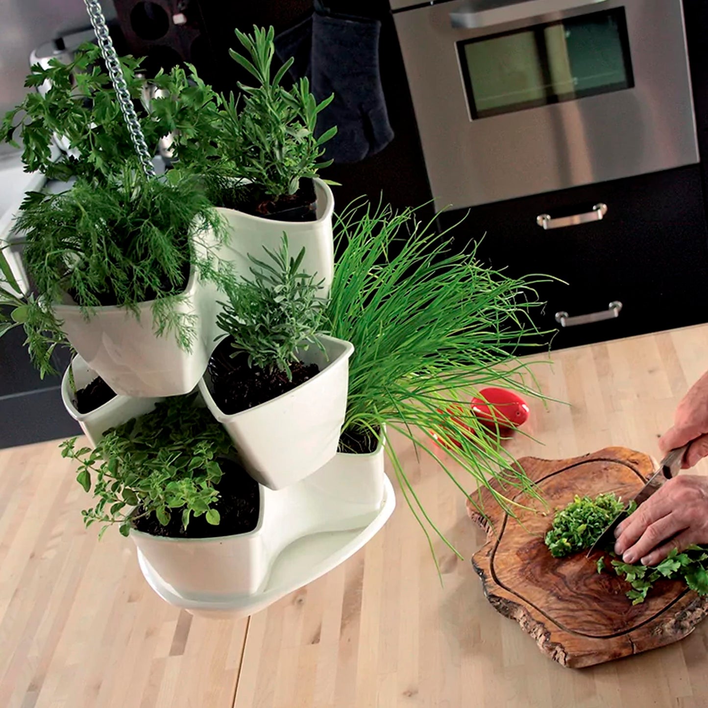 Jardín Vertical Colgante Coubi Herbal 9l., Dimensiones (mm) 295x295x880, Color Blanco_5