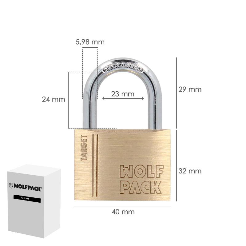 Candado Laton Arco Normal 40 Mm. Serie Target. Arco Endurecido. Candado Maletas, Candado Taquillas, Candado Puertas
