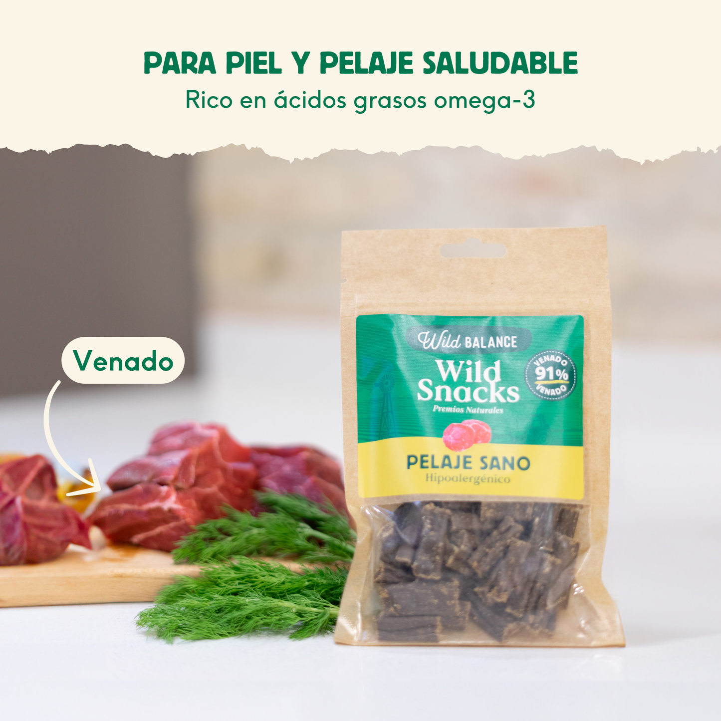 Wild Snacks Pelaje Sano Hipoalergénico Wild Balance