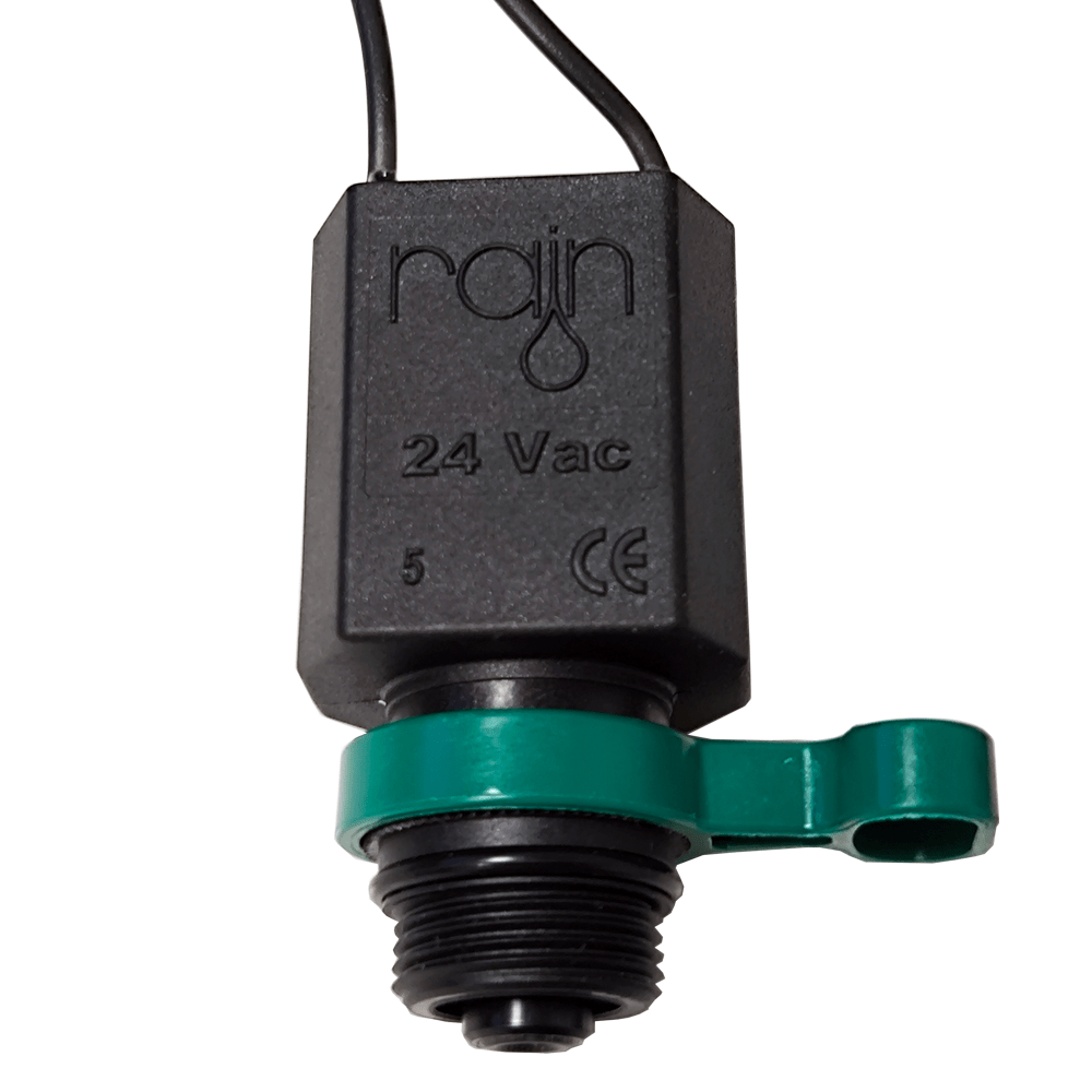 Solenoide Rain 24v Ac. Con Adaptador Y Palanca Para Abrir De Forma Manual