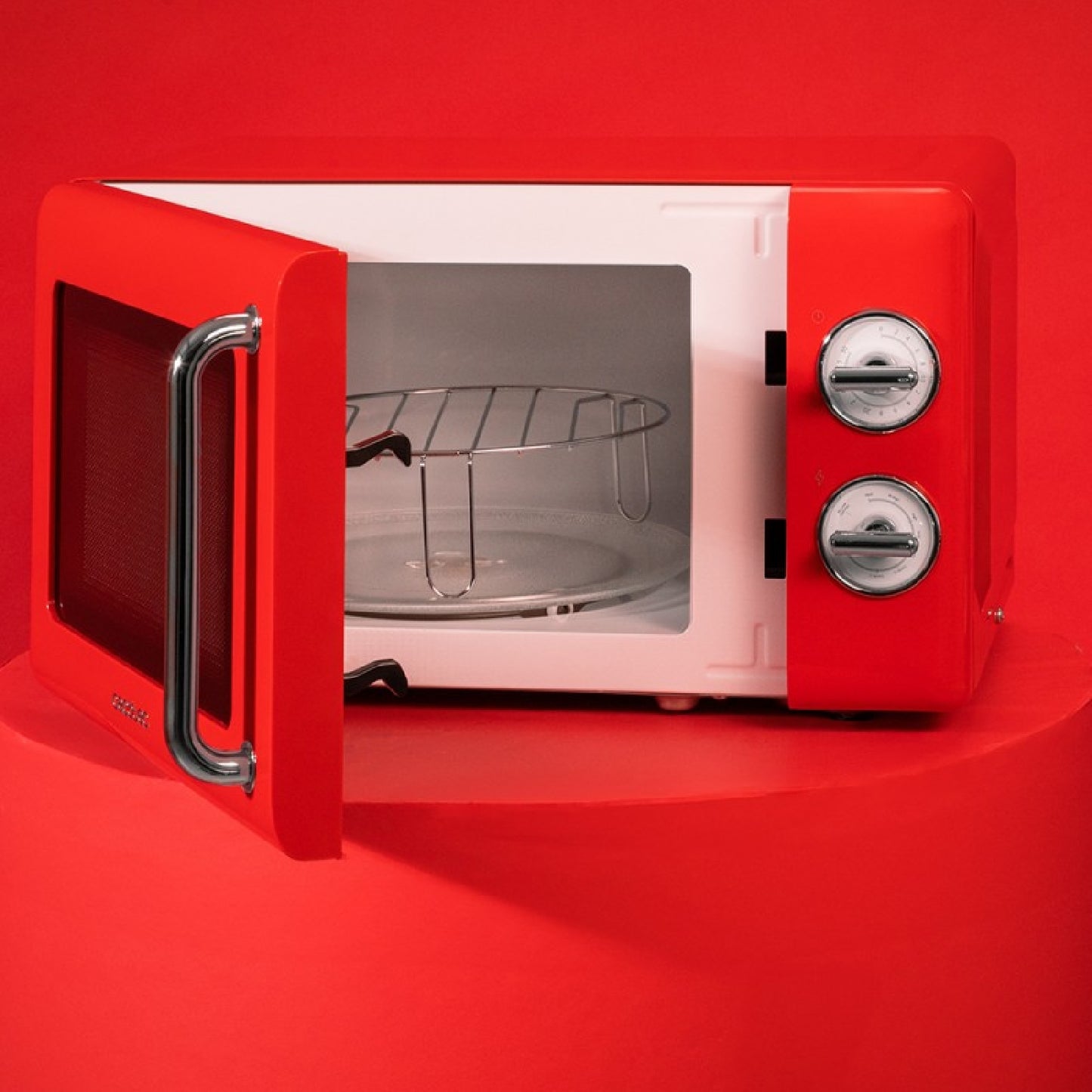 Microondas Mecánico Con Grill De 20 L Proclean 3110 Retro Red. 700 W En 6 Niveles, Temporizador Hasta 30 Minutos, Modo Descongelación, Diseño Vintag_4
