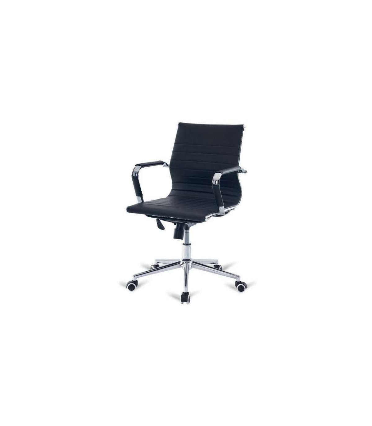 Silla Oficina París Acabado Negro, Fondo : 62 Cm, Ancho: 54 Cm, Alto: 89/94.5 Cm_0