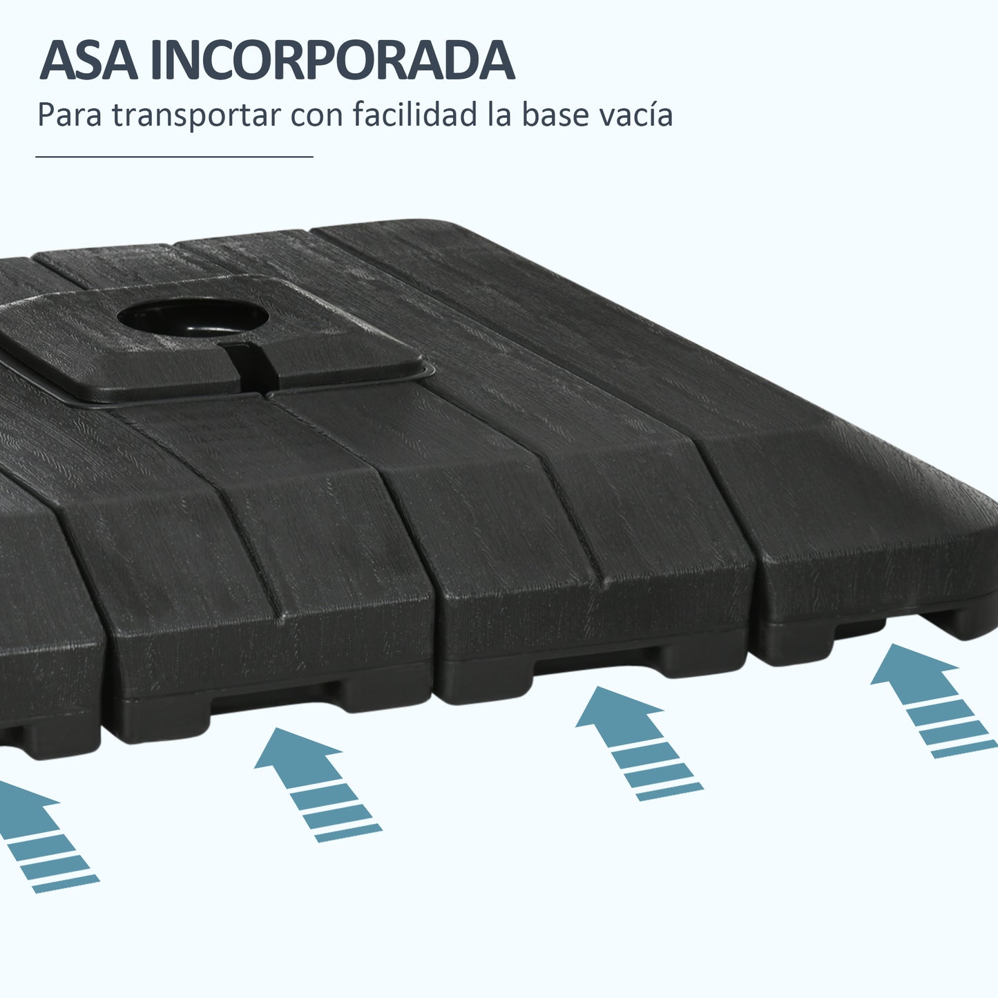 Outsunny Pesos De Base De Sombrilla En Voladizo De 4 Piezas 98x98x18,5 Cm Negro_5