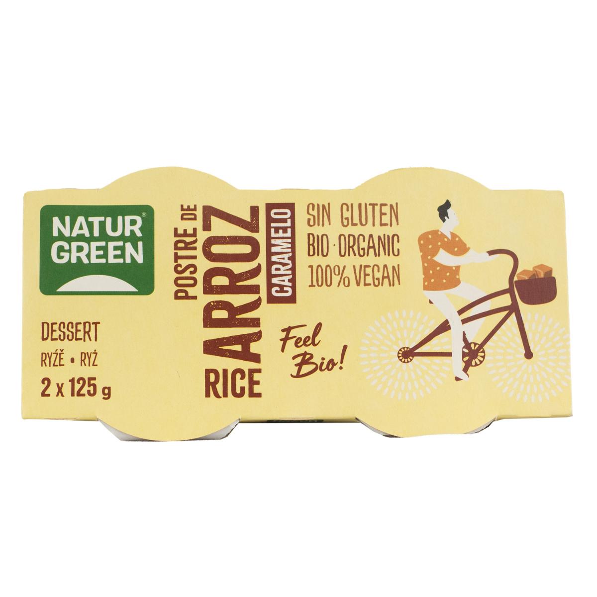 Postre de Arroz y Caramelo NaturGreen, 2 X 125 g