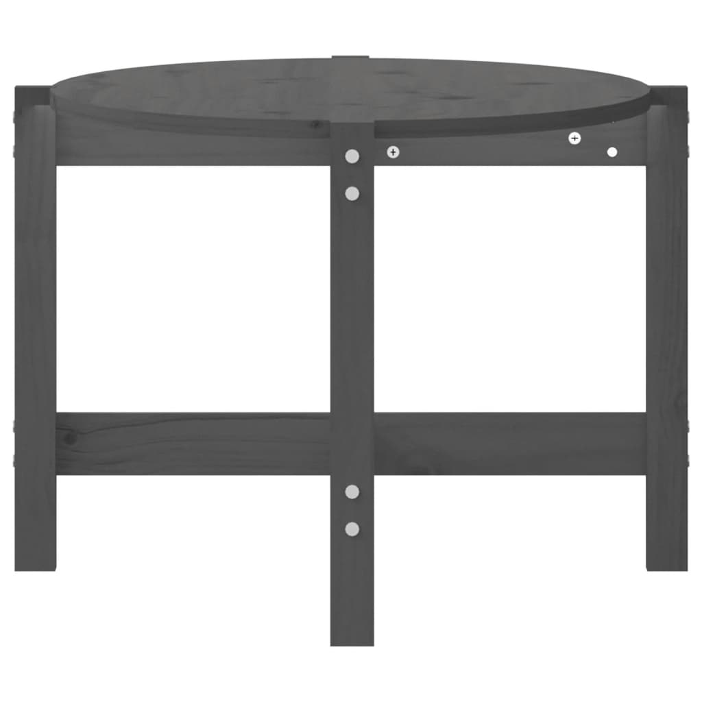 Mesa De Centro De Madera Maciza De Pino Gris 118x63x45 Cm_4