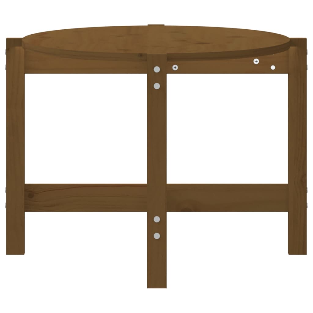 Mesa De Centro Madera Maciza De Pino Marrón Miel 118x63x45 Cm_4