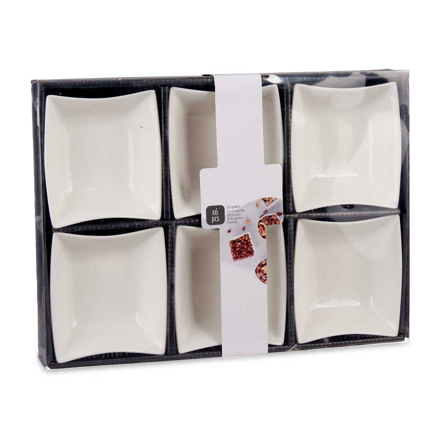 Set 6 Cuencos Porcelana Blanca Aperitivo Colección Vessia_4