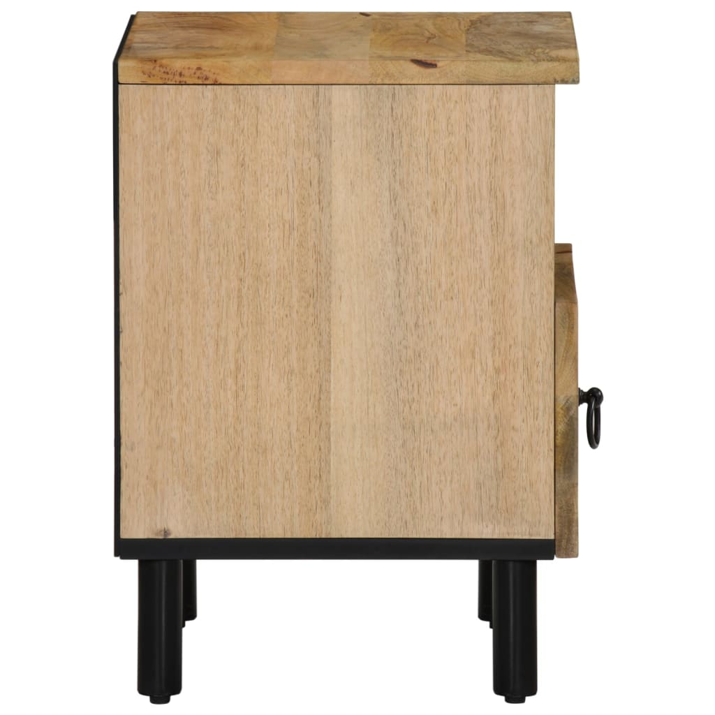 Mesita De Noche De Madera Maciza De Mango 40x33x46 Cm_4