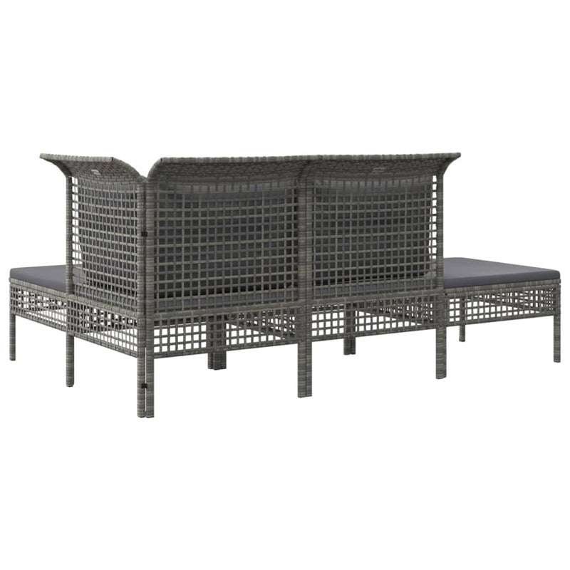 Vidaxl Set De Muebles De Jardín 4 Pzas Y Cojines Ratán Sintético Gris_5