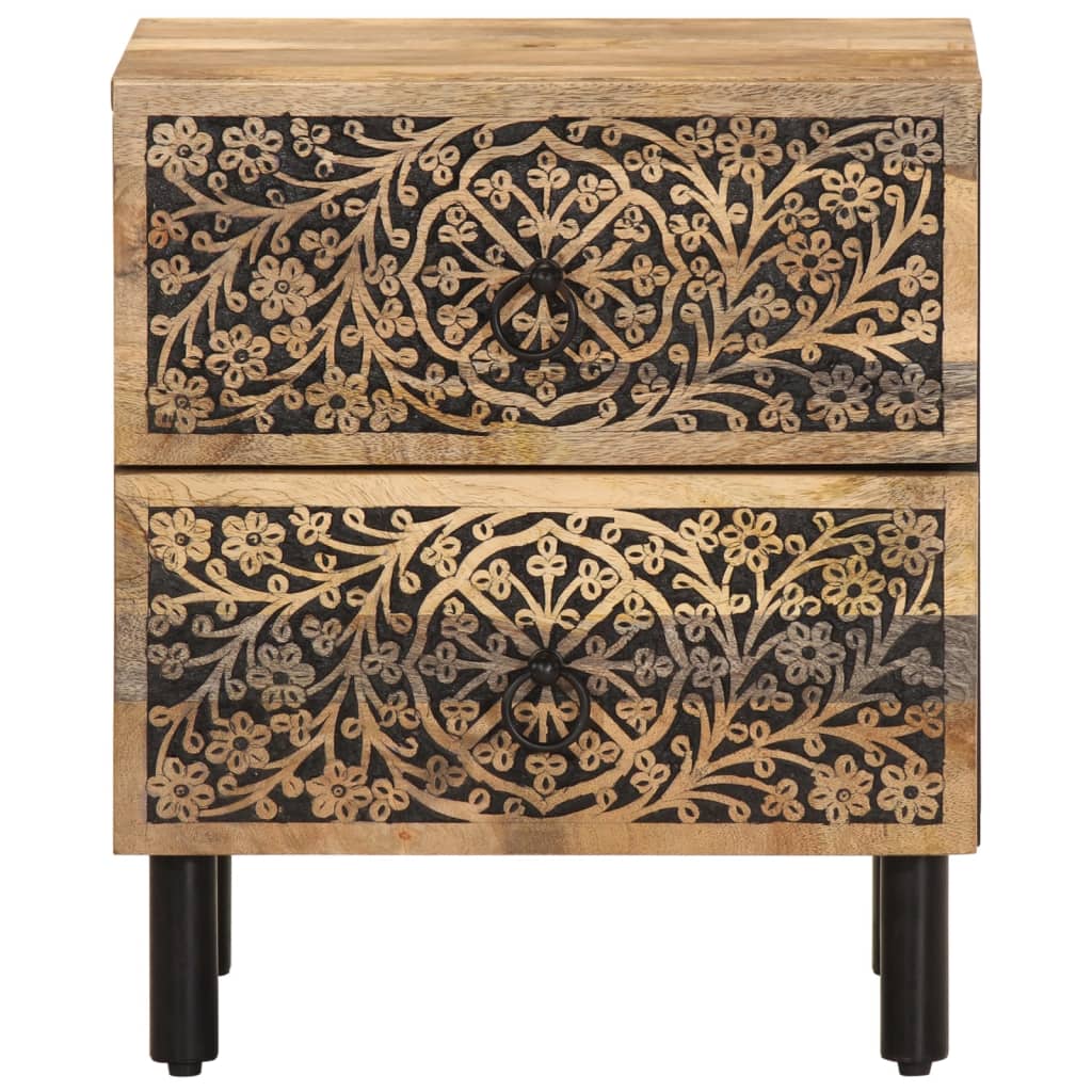 Mesitas De Noche 2 Uds Madera Maciza De Mango 40x33x46 Cm_4