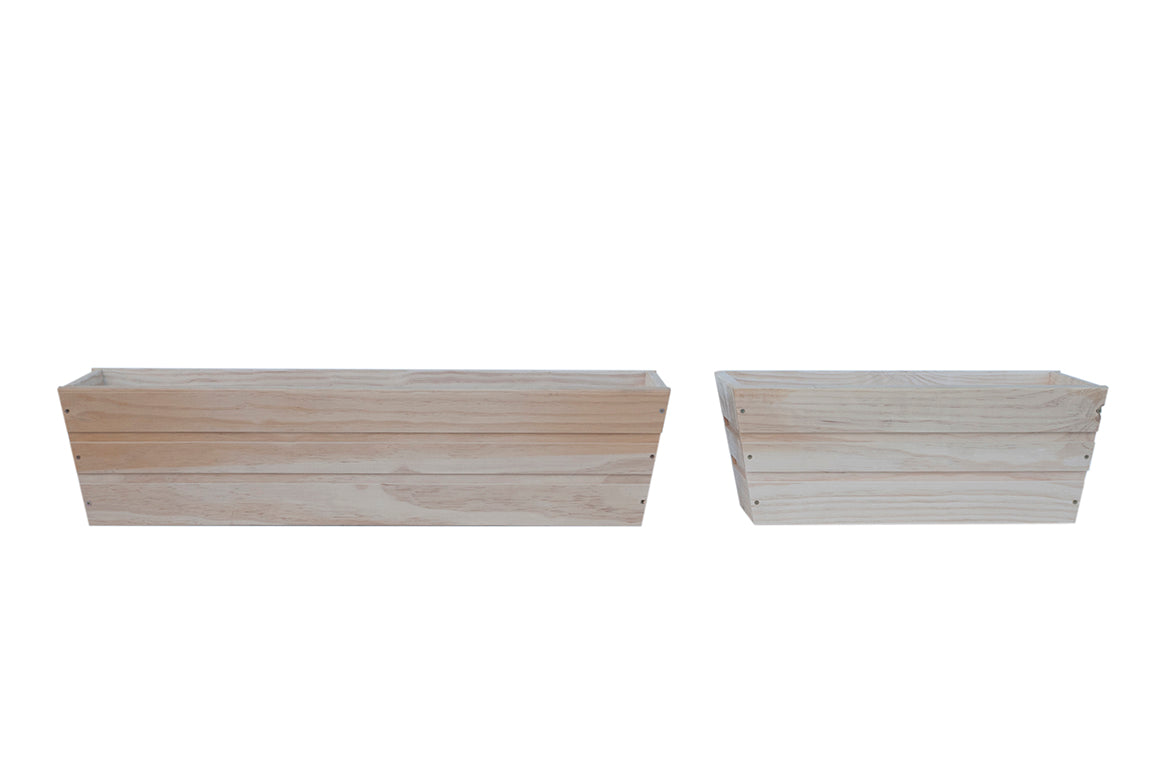 Jardinera De Balcon Recta De Madera Natural 50 X 20 X 19,5 Cm 11l Incluye Bolsa Geotextil