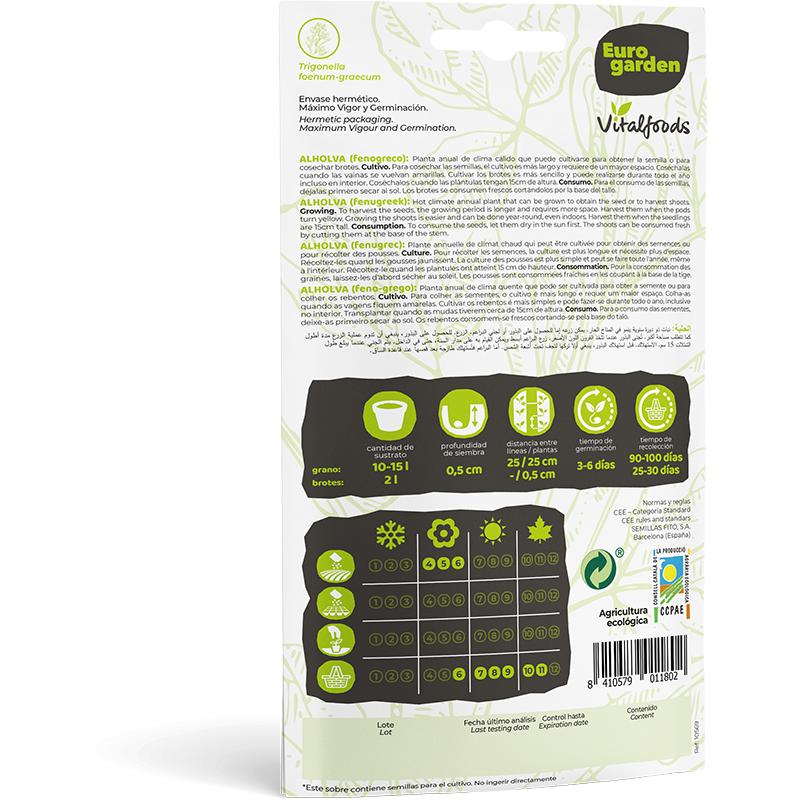 Semillas de Alholva Fenogreco ecológicas Vitalfoods
