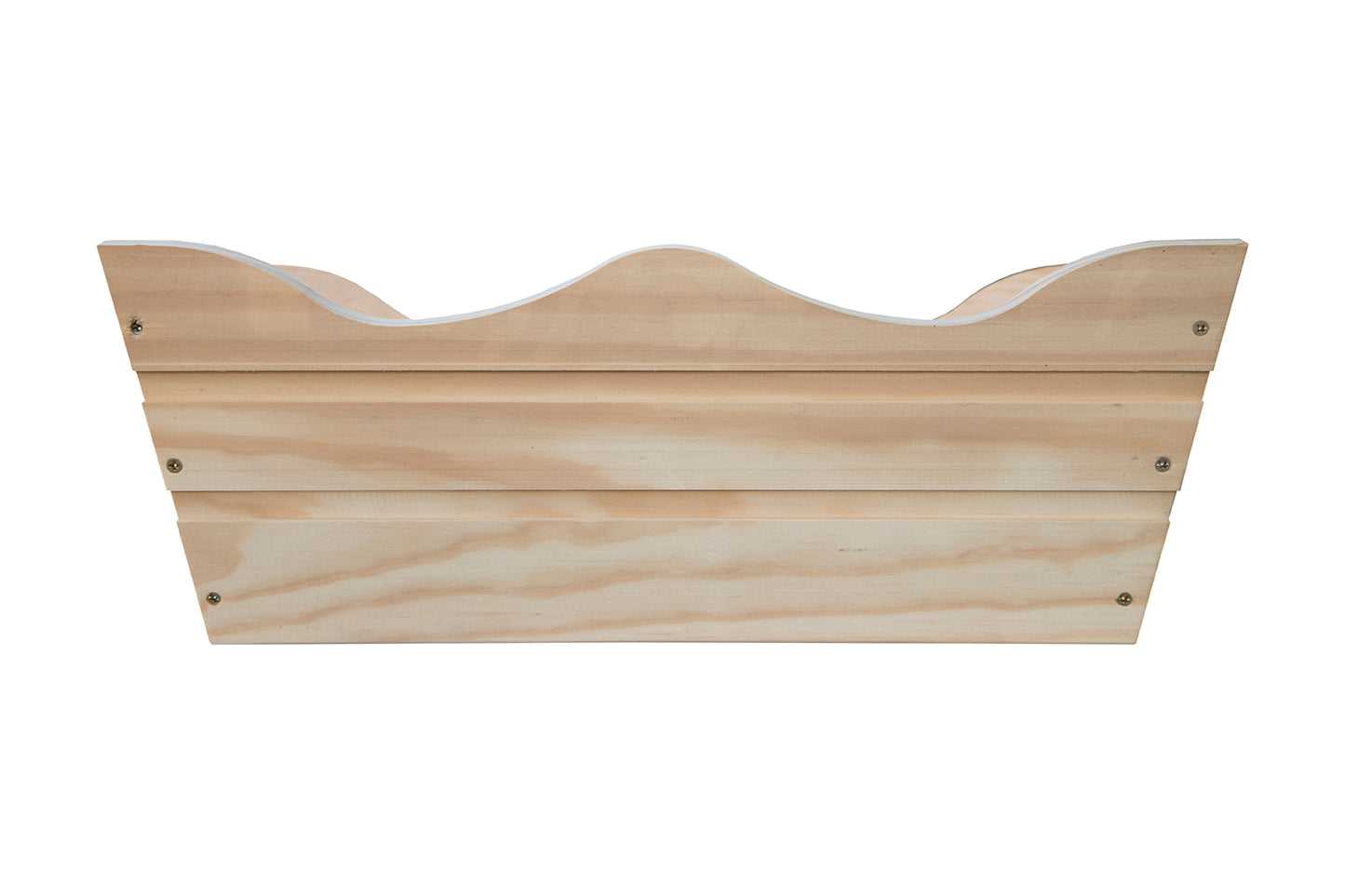 Jardinera De Balcon Ondulada De Madera Natural De 50 X 20 X 19,5 Cm 11l + Bolsa Geotextil