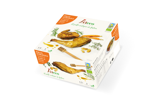 Pollo ecológico asado al horno con miel