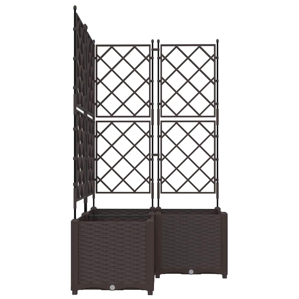 Vidaxl Maceta De Jardín Con Enrejado 3 Pcs Marrón 80 X 80 X 143 Cm Pp_4