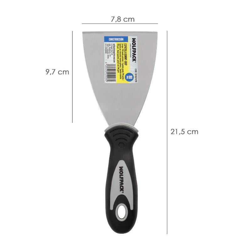 Espatula Mango Gummy Grip Hoja 80 Mm. Espatula Yeso, Espatula Pintor, Espatula Masillas, Espatula Pladur, Etc.