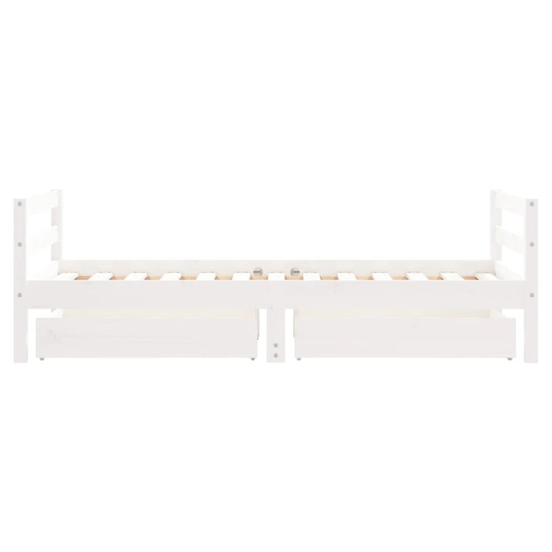 Vidaxl Estructura Cama Infantil Y Cajones Madera Pino Blanco 80x160 Cm_5