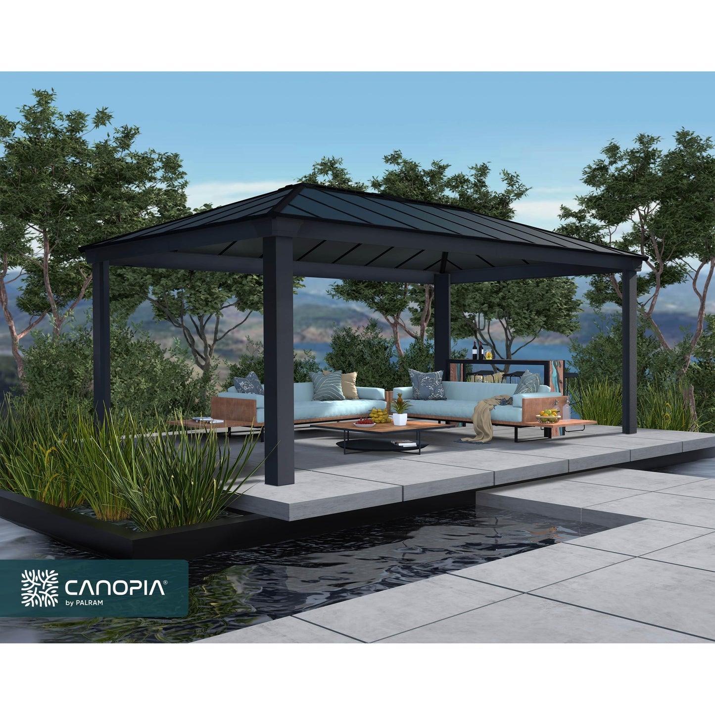 Gazebo sombreado cenador Dallas 360x611 cm