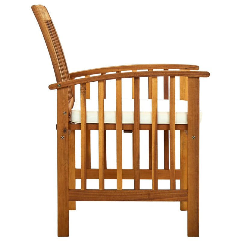 Vidaxl Sillas De Comedor Jardín 3 Uds Con Cojines Madera Maciza Acacia_5