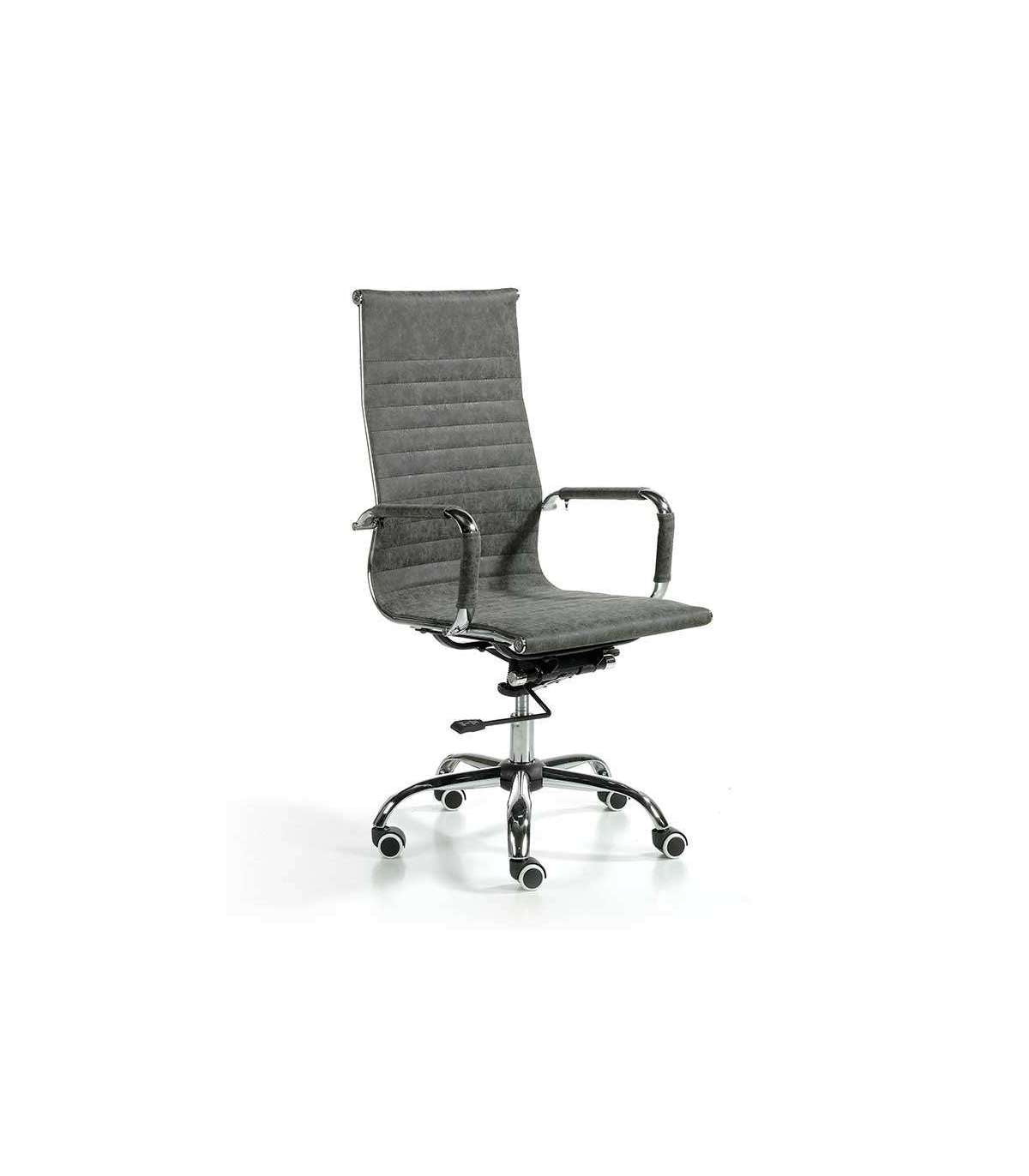 Silla Despacho Giratoria Elevable Acabado Grafito Vintage, 60 Cm(ancho) 108-115 Cm(altura) 66 Cm(fondo)_5