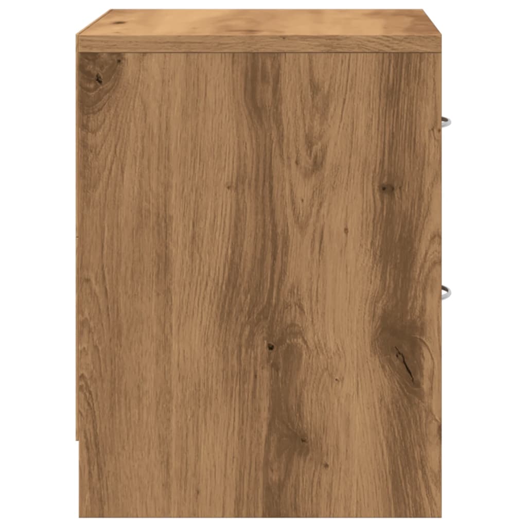 Mesita De Noche Madera De Ingeniería Roble Artisian 40x30x40 Cm_4