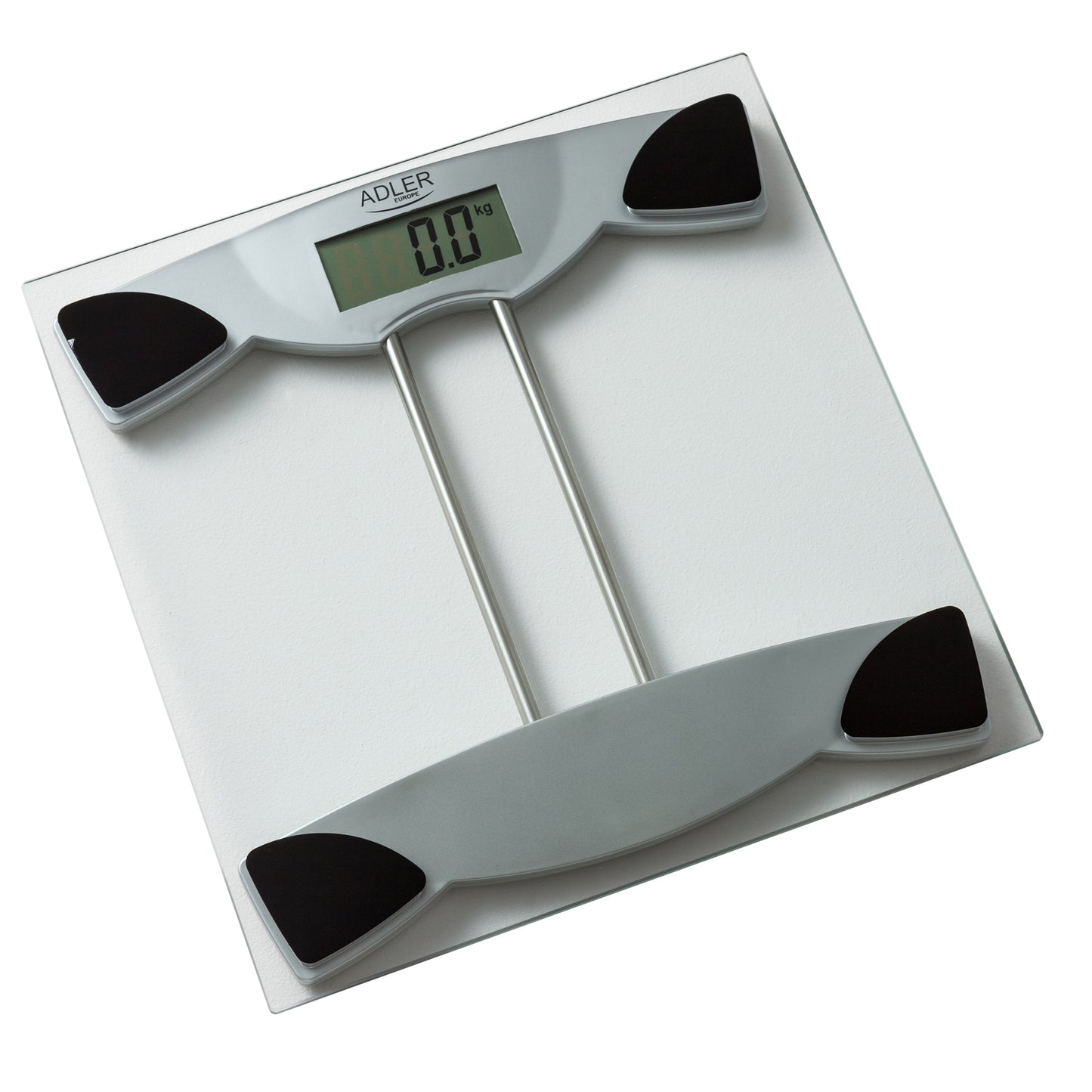 Báscula De Baño Digital Cristal Templado, Alta Medición 150 Kg  100 G, Apagado Automático Adler Ad 8124 Transparente