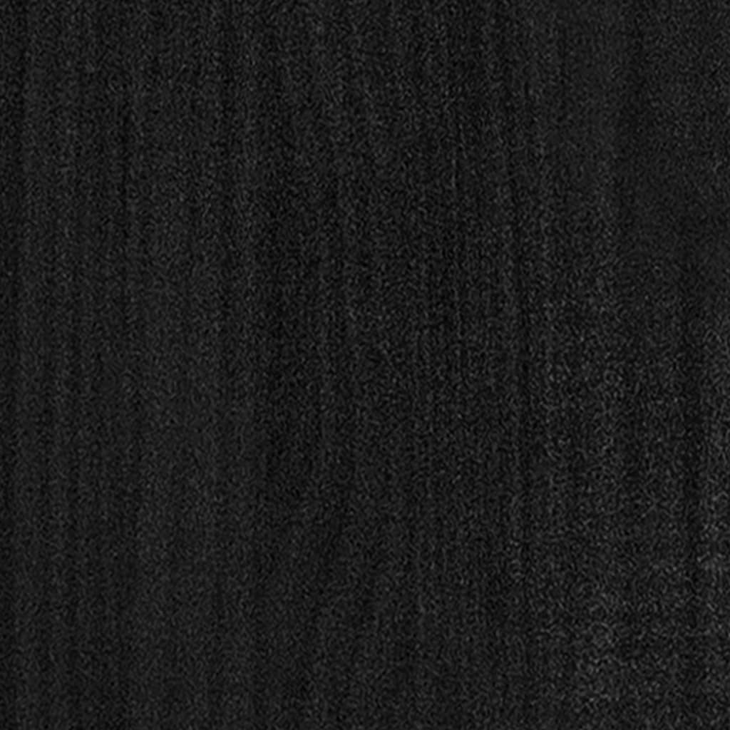 Mesita De Noche Madera Maciza De Pino Negro 35,5x33,5x41,5 Cm_4