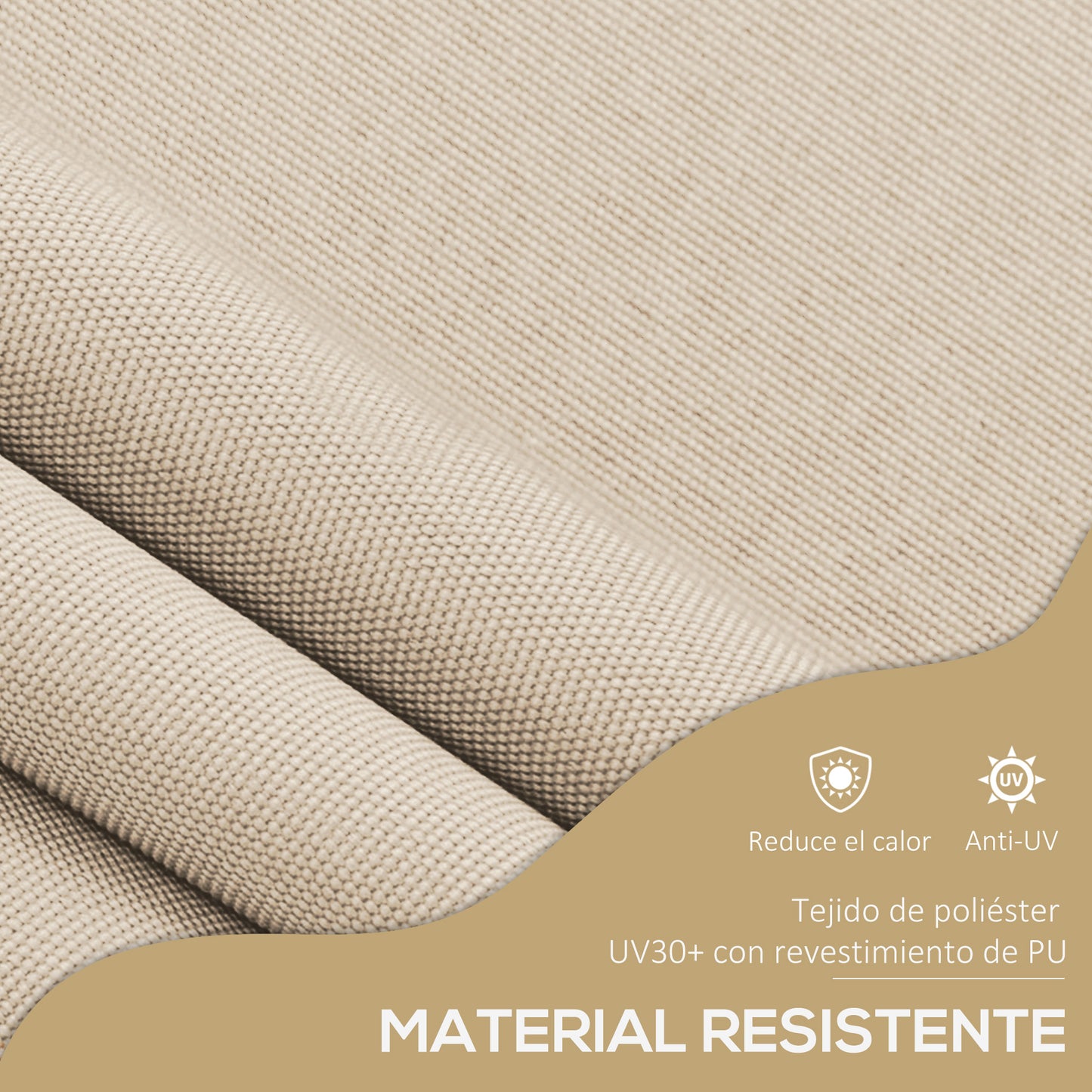 Outsunny Toldo Manual Retráctil 3,5x1,2 M Altura Ajustable 210-300 Cm Arena_5