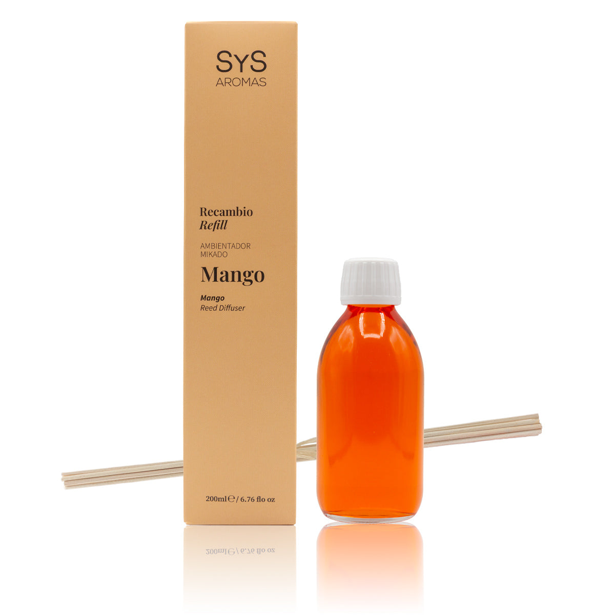 Recambio Mikado de Mango Origins SYS Aromas 200 ml | Con Palos | Aroma Tropical y Energizante_0