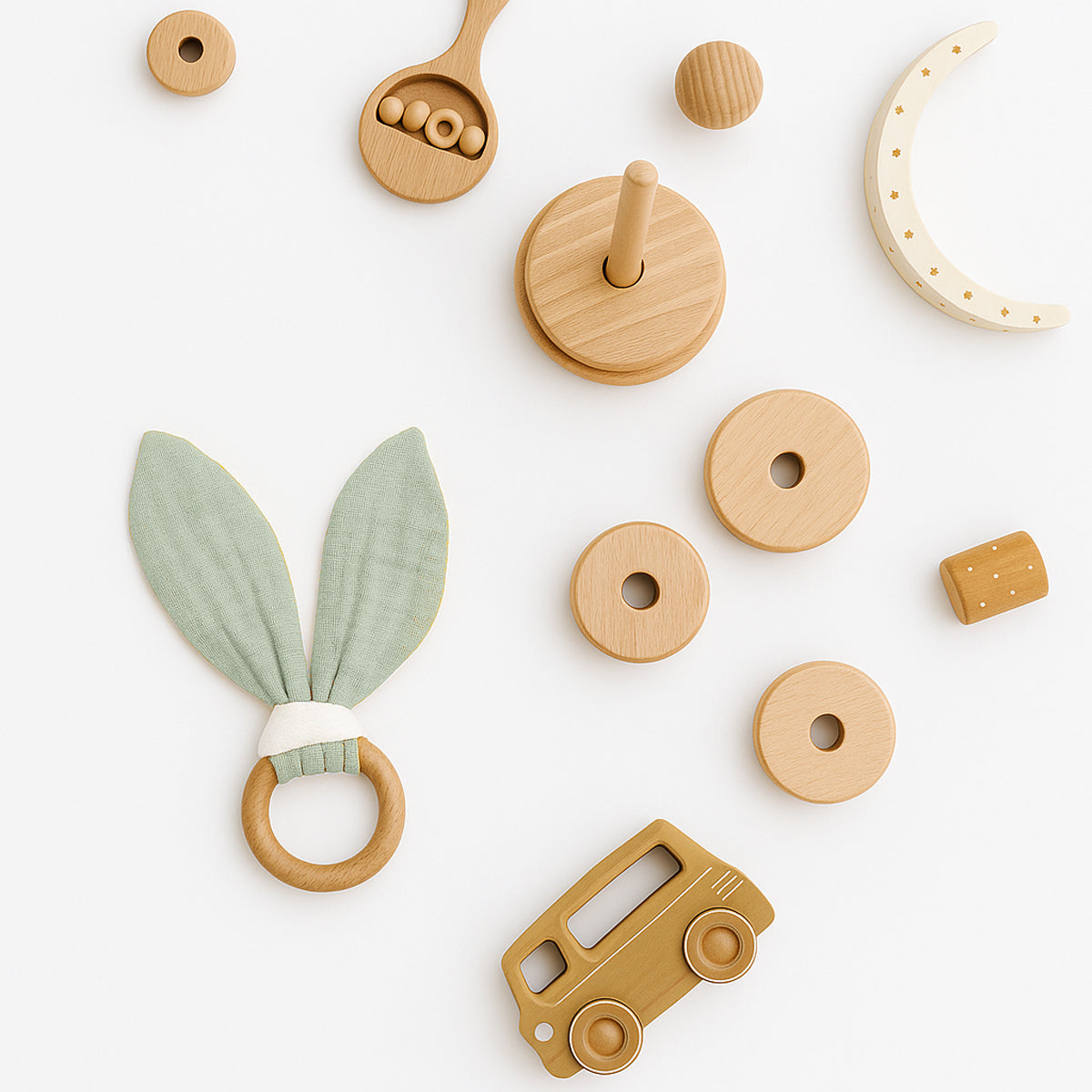 Mordedor De Algodón Orgánico Verde