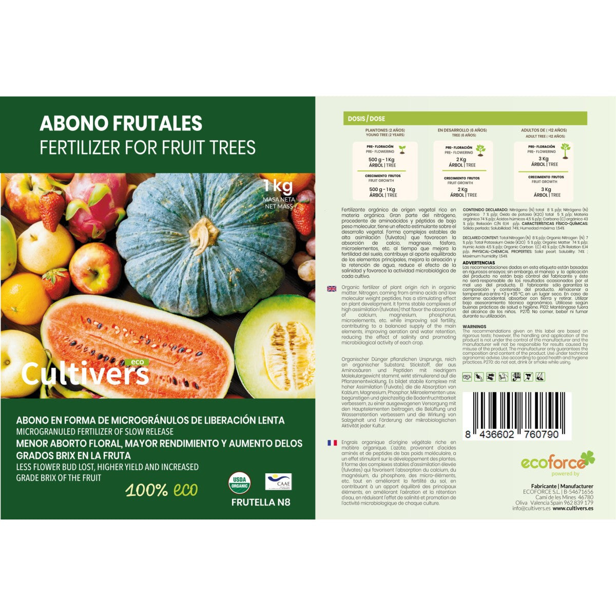 Abono Frutales Ecológico Cultivers